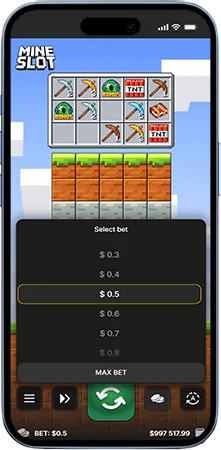 Mine Slot game Set bet